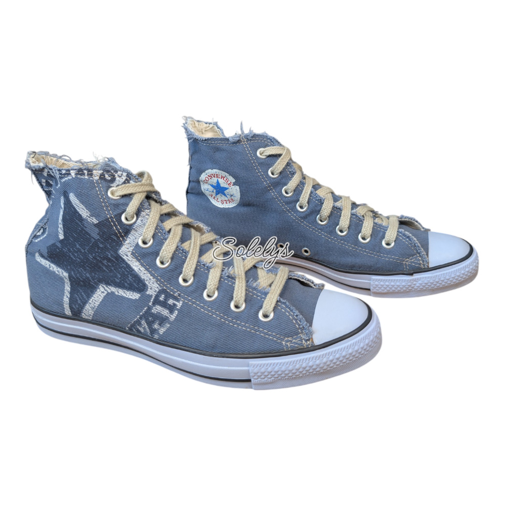 Converse 2003 Vintage All Star High Graphic Star Blue Denim Sneaker M9.5 W11.5 - Picture 5 of 11